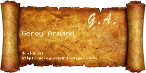 Gerey Armand névjegykártya